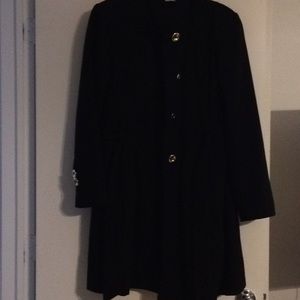 Black wool coat.